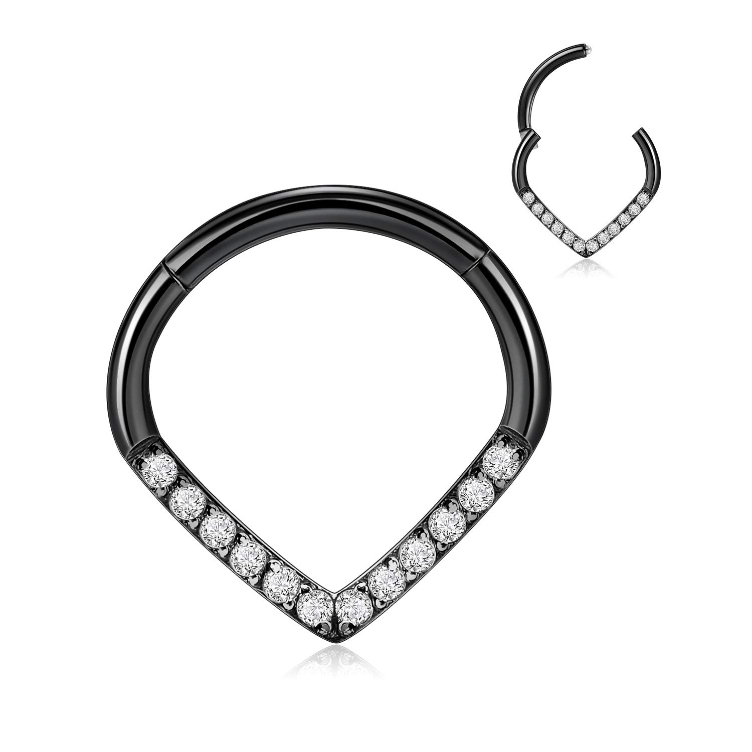 AROWRO 16G Septum & Daith Jewellery - 316L Surgical Steel Septum Rings, Daith Earrings, Nose Rings, Clicker, Rook, Helix, Lobe, Cartilage Piercing Jewellery — view 21