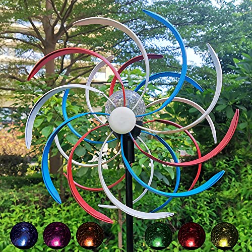 NIBLY Rainbow Solar Wind Spinner Warm White LED...