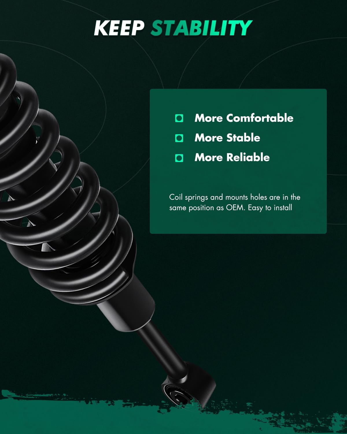 SCITOO Strut Spring Assembly 2007-2014 For Toyota FJ Cruiser | 2003-2020 For Toyota For 4Runner | 2005-2015 For Toyota For Tacoma Front Shock Absorbers 171371L 171371R Automotive Replacement Struts