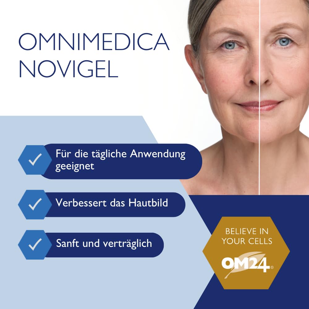 OMNIMEDICA Novigel Anti-Aging Creme – Gegen Pigmentflecken, Narben, Falten & Altersflecken – Gesichtspflege mit OM24® für Damen & Herren – vegan, natürlich & Swiss Made – 150ml