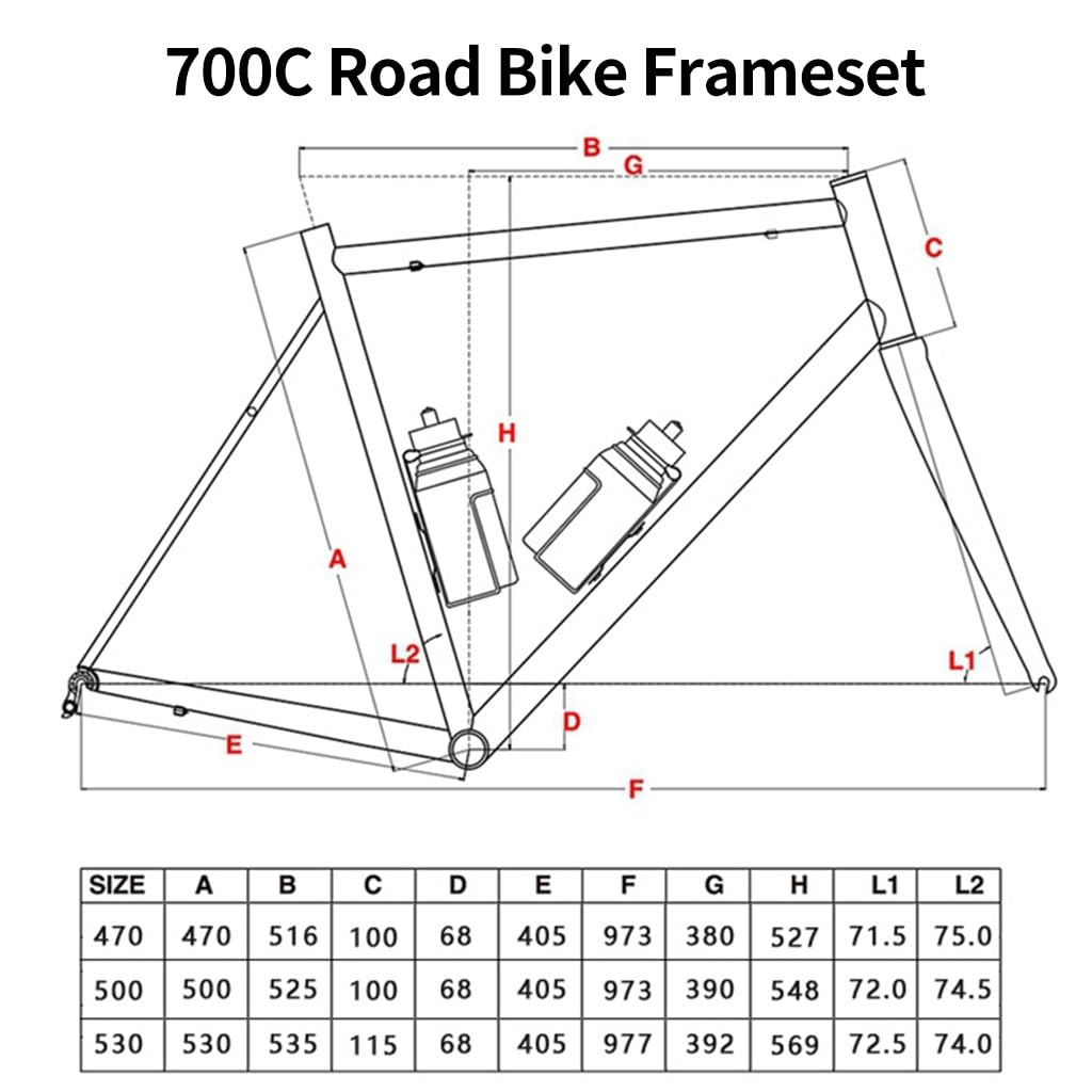47 50 53cm Cr-Mo rama stalowa 700C rower szosowy zestaw ramek Quick Release 100/130mm C-Brake BSA BB68mm (50cm)