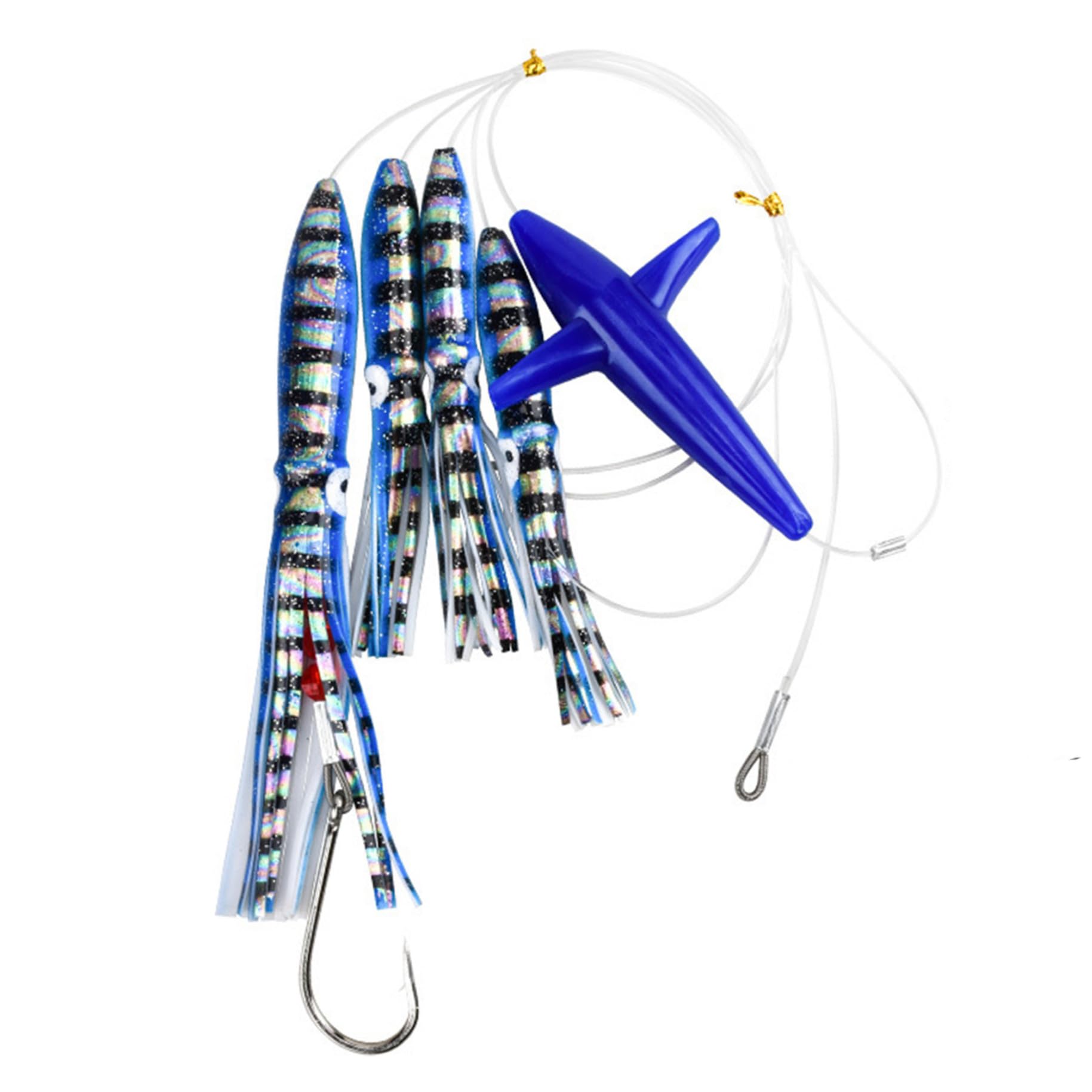 Fishing Lures, Saltwater Squid Trolling Fishing Bait, Glow Saltwater Fishing Weighted Saltwater Swim Bait For Tuna Bass Shark Wahoo,Saltwater Fishing Lures