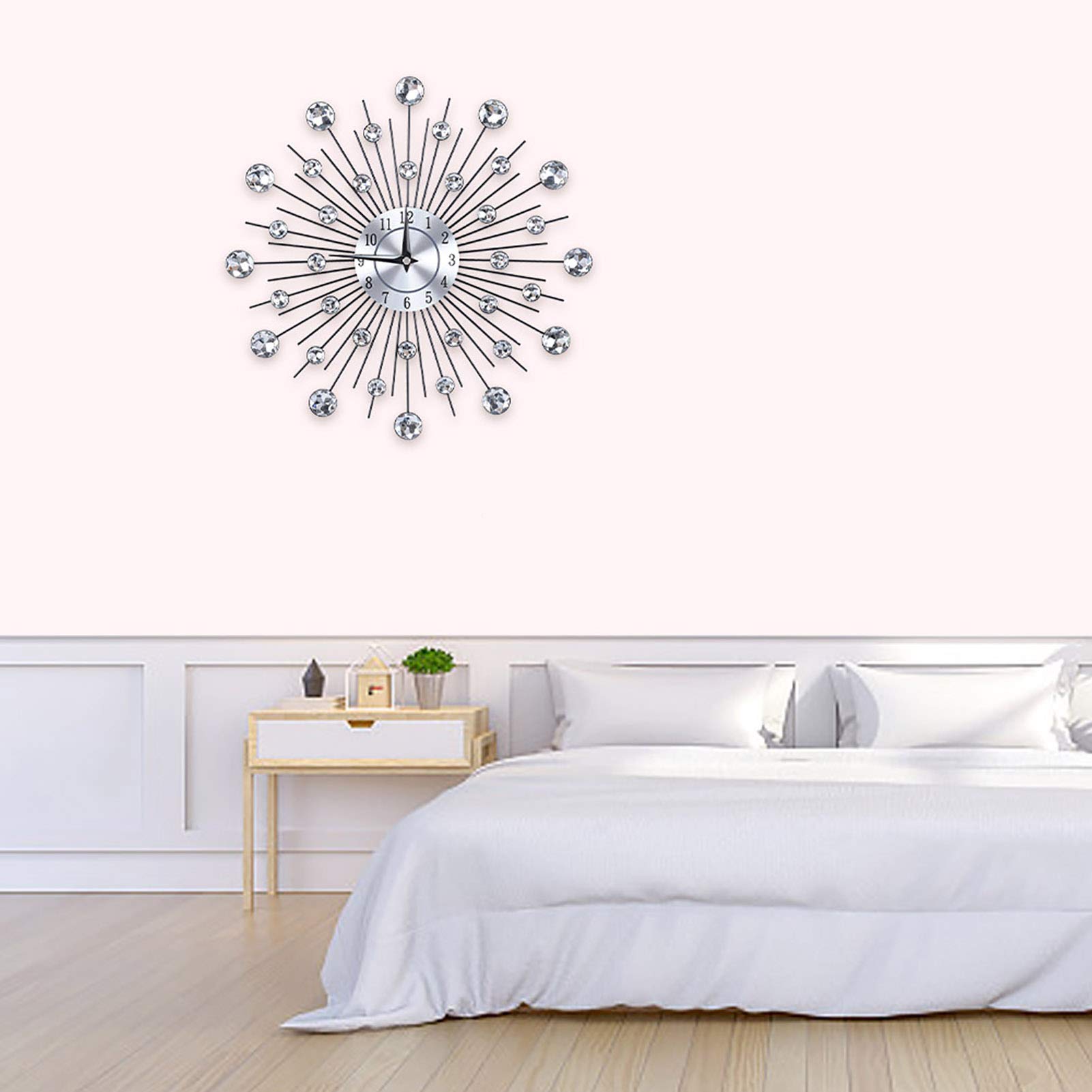 Moderne 3D Kristallen Wandklok, Viering Decoratieve