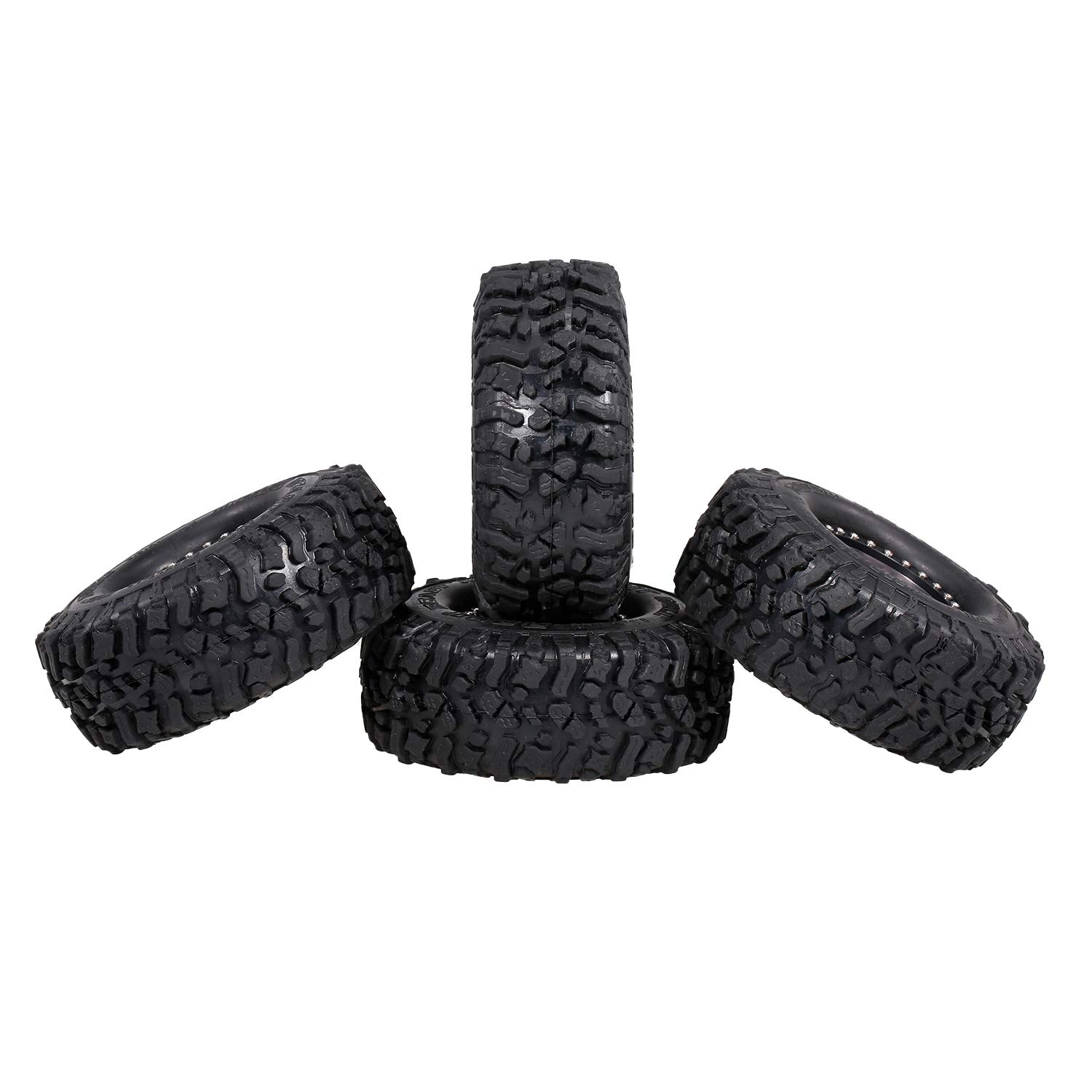 Juego de 4 Llantas de Rueda Beadlock de Metal 2.2 para 1/10 RC Crawler Car TRX4 TRX6 Axial SCX10 RR10 Piezas, Titanio