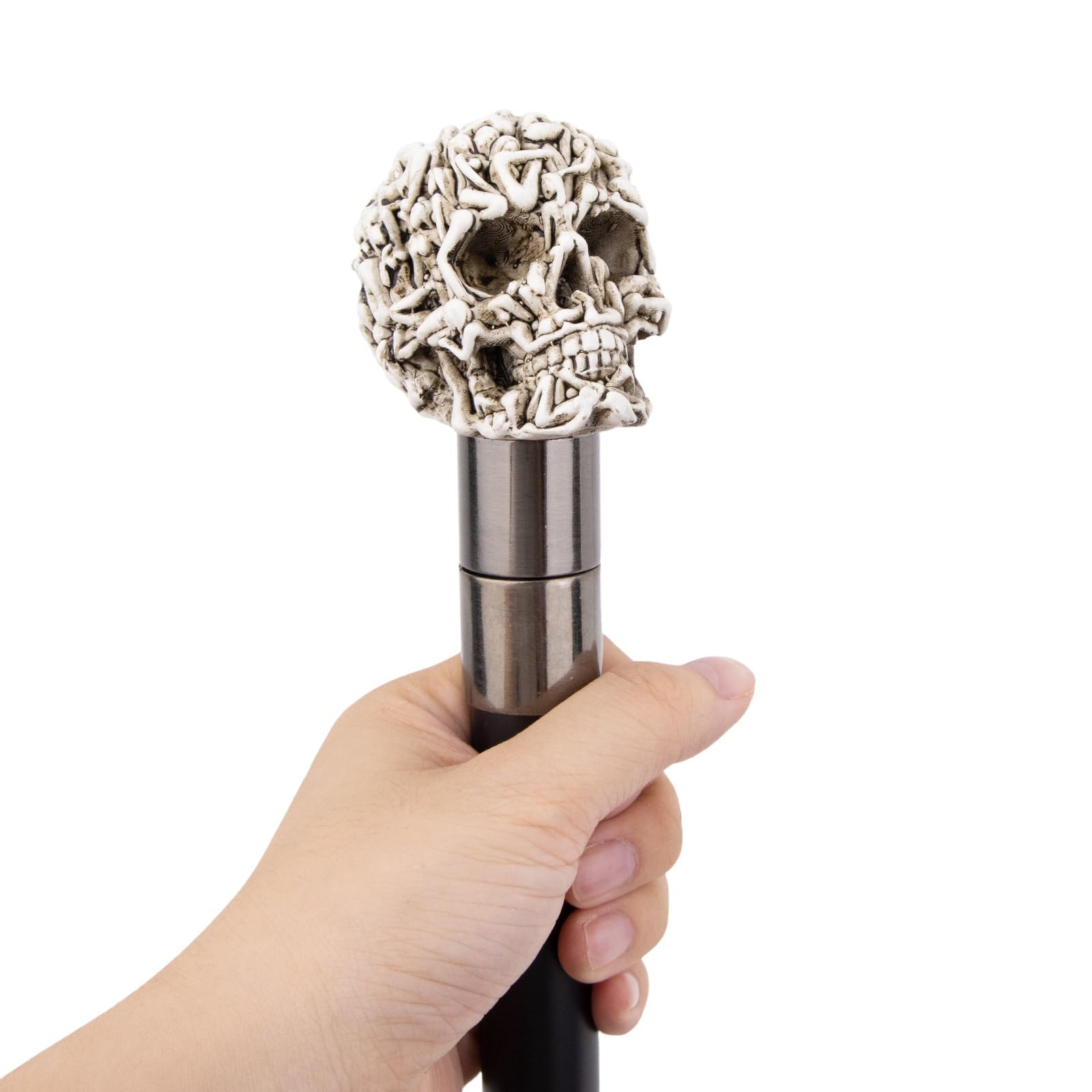 Einzigartiger Geschnitzter Gehstock für Damen und Herren – Totenkopf-Griff