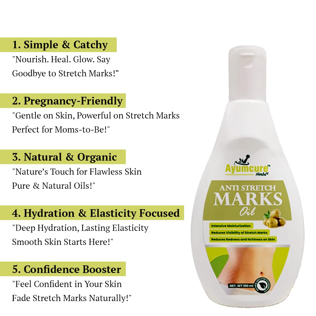 Ayumcure Stretch Mark Oil (100ml) & Anti Dark Circle Serum (50ml) Combo | Skin Nourishment for Body & Eyes | For Pregnancy, Fine Lines, Dark Circles & Hydration | For Men & Women 2