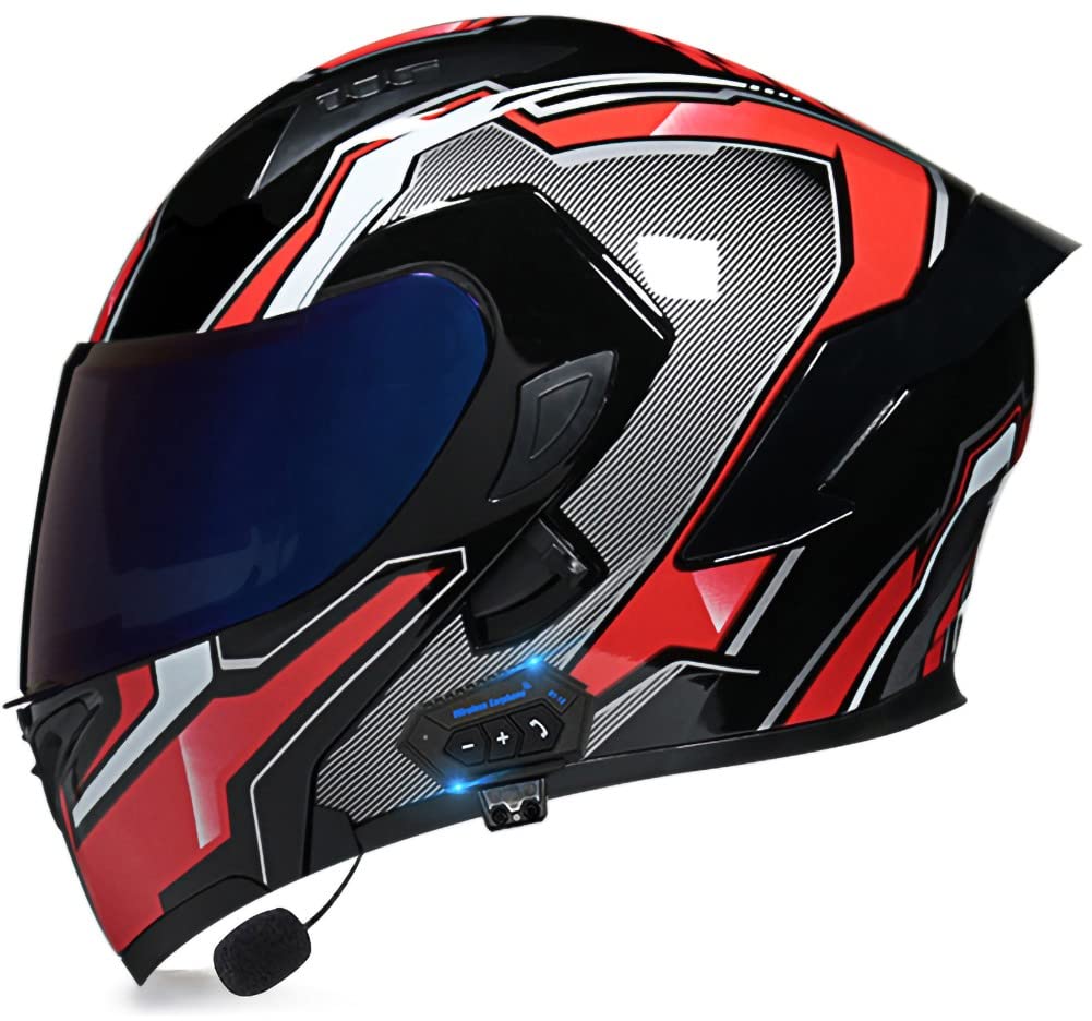 Casque Bluetooth intégral haut de gamme avec double visière anti-buée