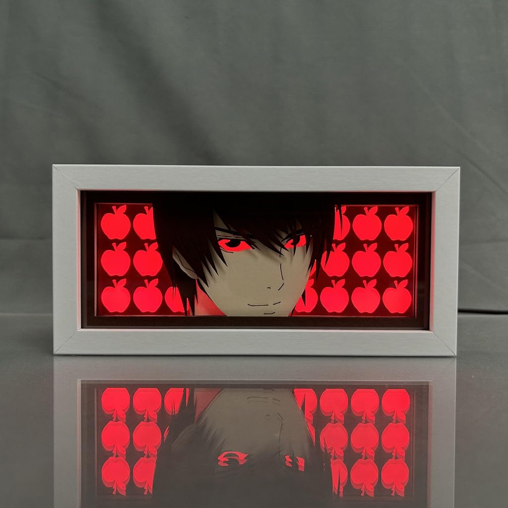 Zhongkaihua Death Note Light Led Lamp Anime Light Up Box, Art Papercut Table Lamps, Desk Decorations Gifts