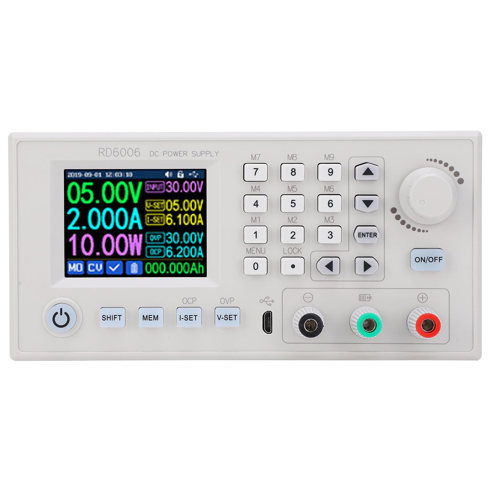 Aramox Zasilacz, Adapter Regulatora Napięcia ABS, Wejście od 6 do 70 V, Wyjście od 0 do 60 V, 6 A, 2,4-calowy Wyświetlacz LCD OVP OCP Przechowywania Danych dla Techników Zajmujących się Naprawami