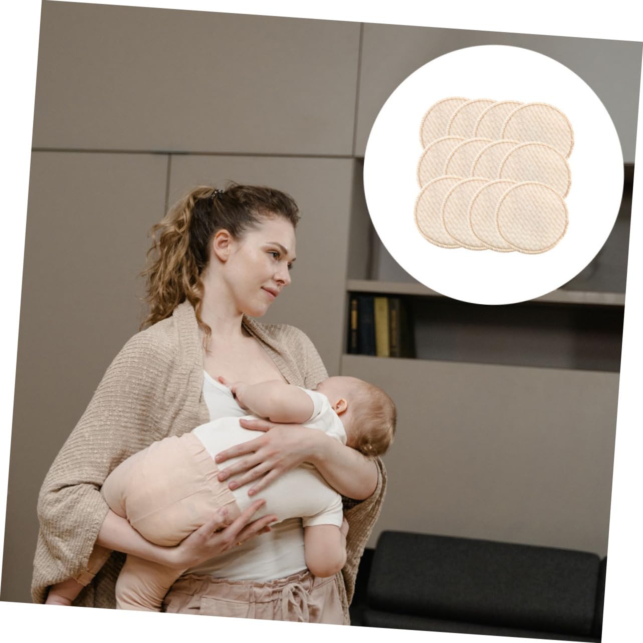 VANZACK Breast Pads for Breastfeeding 12 Reusable Washable Soft Cotton Nursing Pads