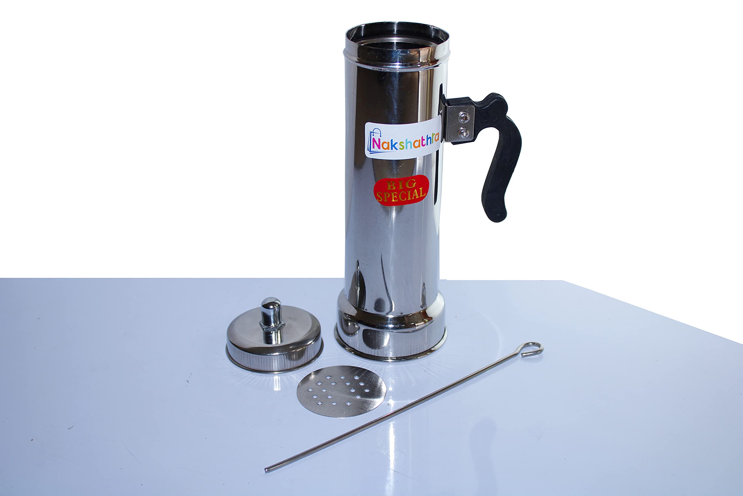 Nakshathra Stainless Steel Puttu Maker/Puttu Kodam with Lid - 1 Unit (16cm) 1