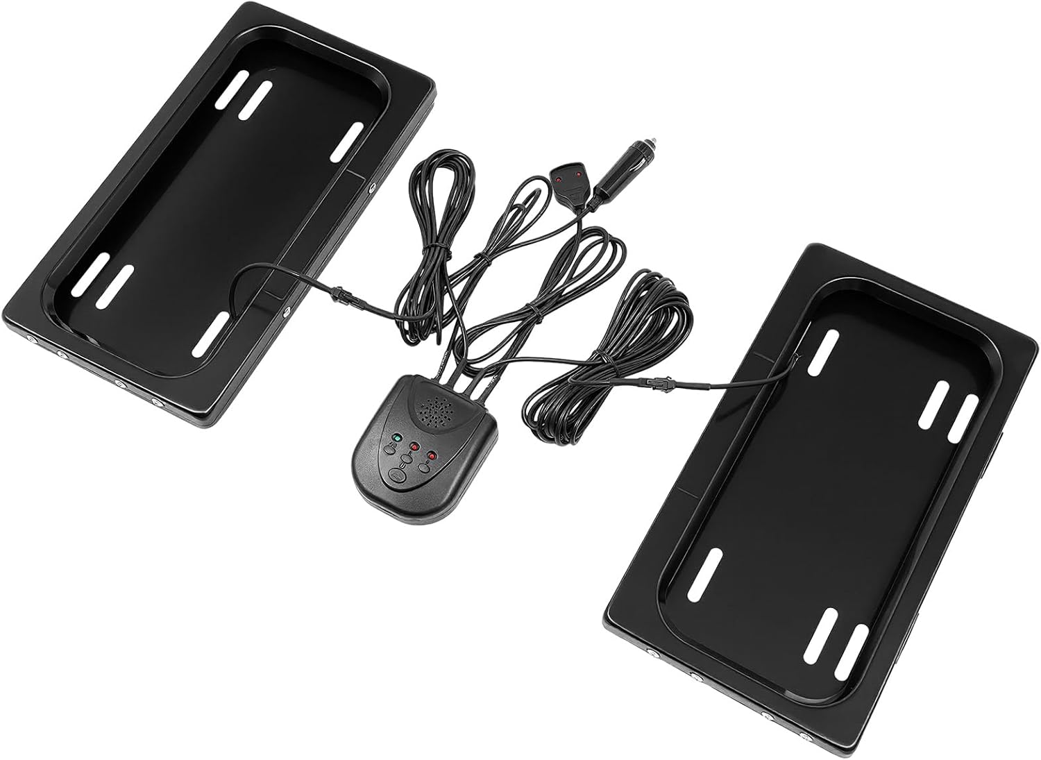 2 Pack License Plate Frames, License Plate Hider with Remote, Universal US Electric License Plate Holder, Easy Installation License Plate Flipper for US Universal License Holder