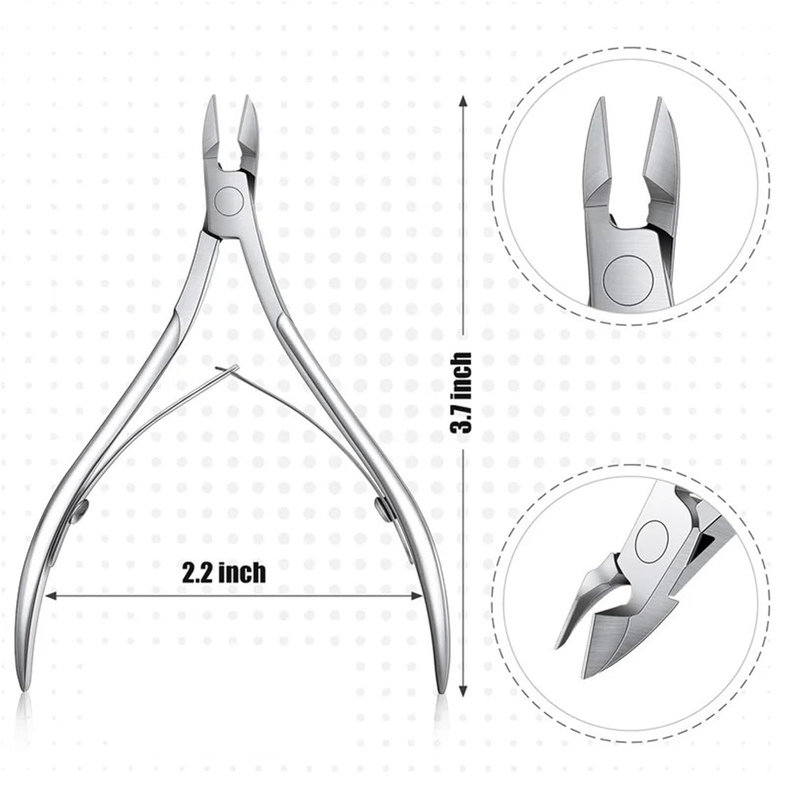 3pcs chiodi for unghie unghie dei piedi della punta della piena della cuticola Nipper Manicure Strumenti di trimmer in acciaio inossidabile Pinza for cuticole professionale(Sliver)
