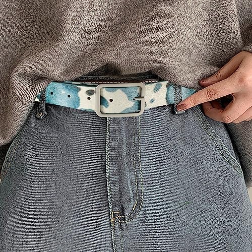 Cow Print Western Belt - Adjustable Genuine Leather Waist Belt for Jeans and Casual Wear2