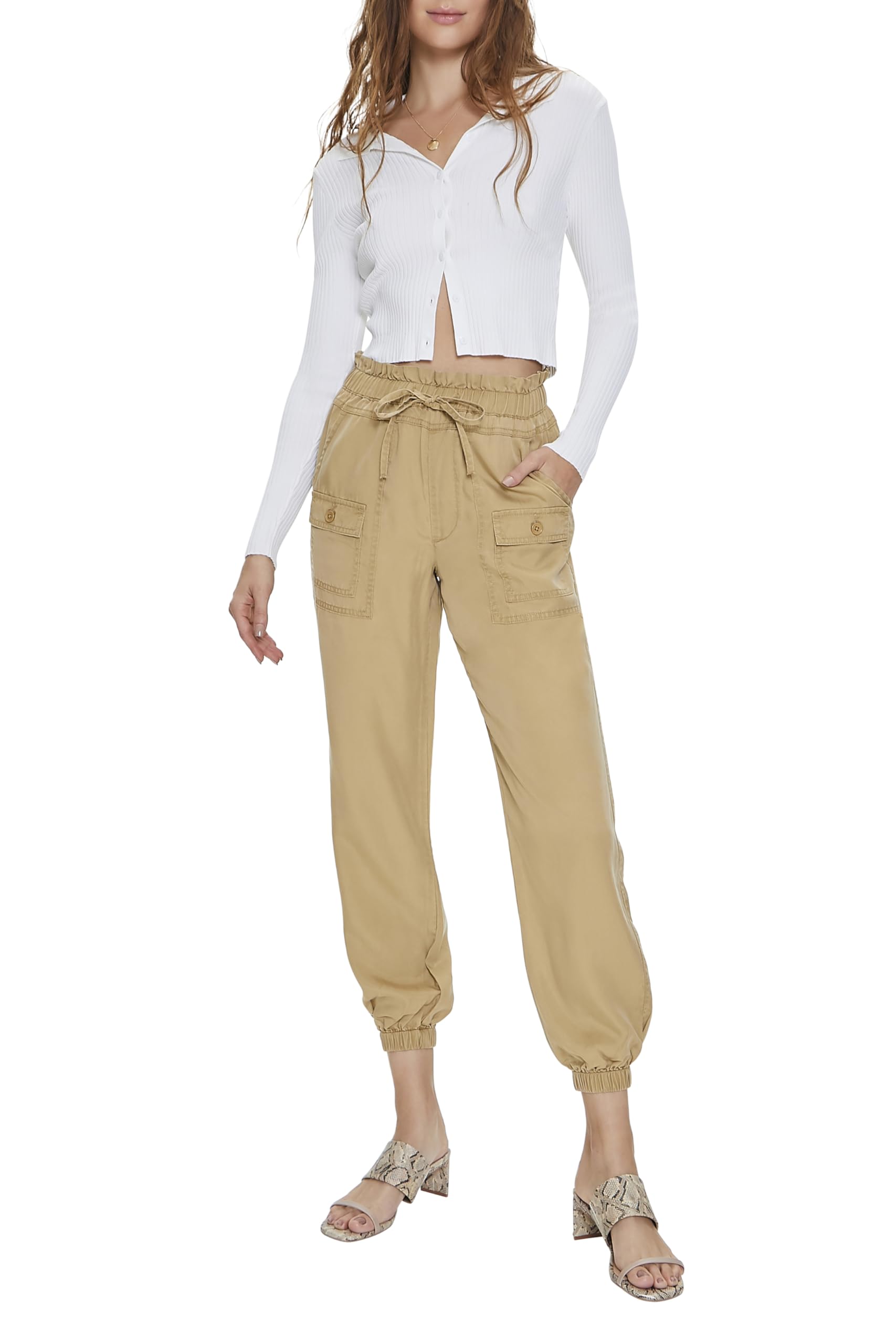 Forever 21 Women's Drawstring Paperbag Joggers