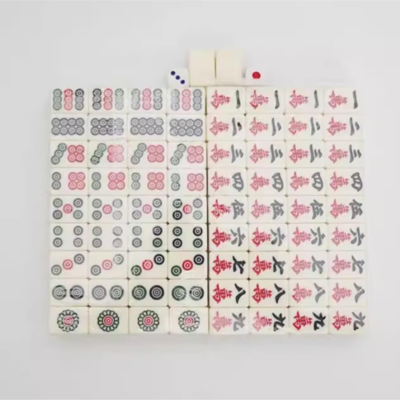 Chinesisches Mahjong Chinesische Mahjong-Würfel-Aufbewahrungsbox, Tragbarer Koffer, Komplettes Mahjong-Spielset, Geeignet for Reisen Für Familie Reise Spiel