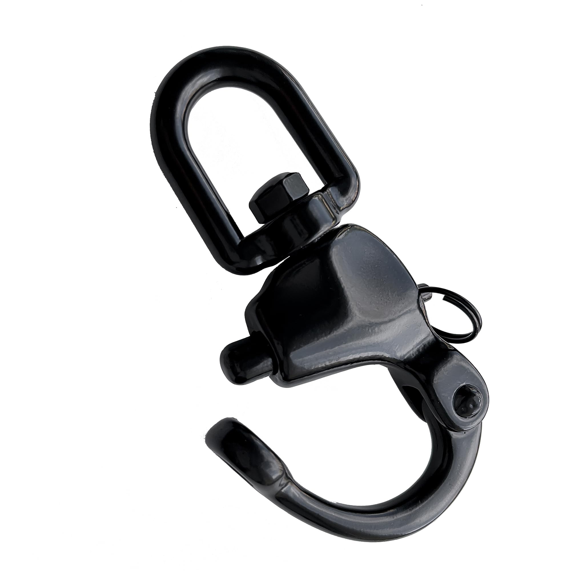Grillete giratorio de acero inoxidable 316, grillete de liberación rápida de 124 mm, aparejo de vela, clip de máscara SCBA, grillete de driza Spinnaker, color negro