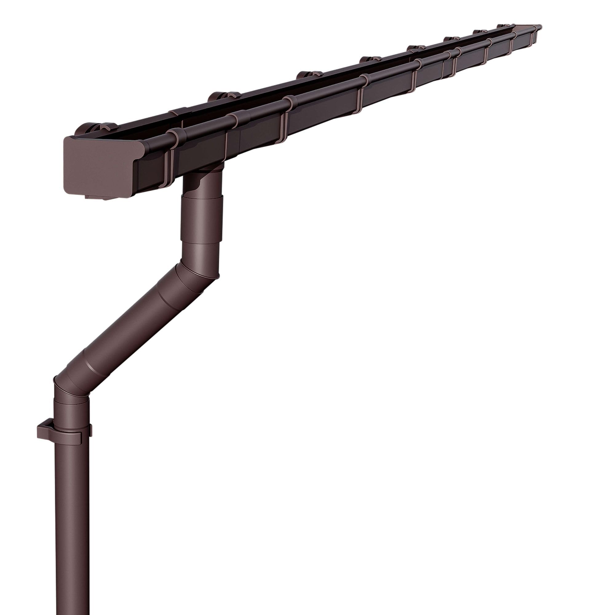 INEFA Kit de canalón rectangular 68mm, 8 x 2m Marrón oscuro