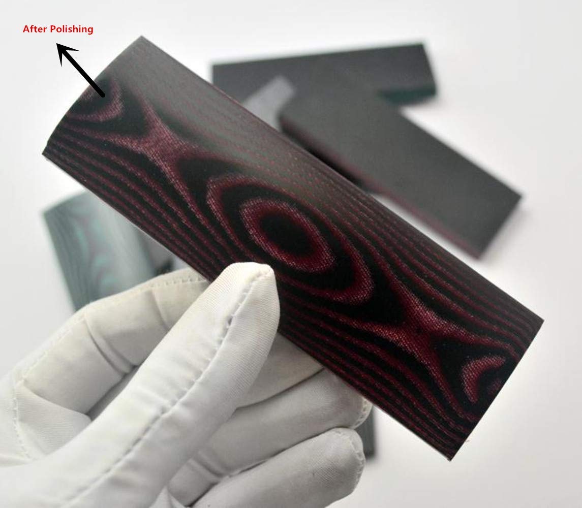 Aibote 1 Pair Micarta Knife Handle Material Slabs Knives Custom DIY Tool for Knife Making Blanks Blades (Black Red, 160X40X8.5MM)