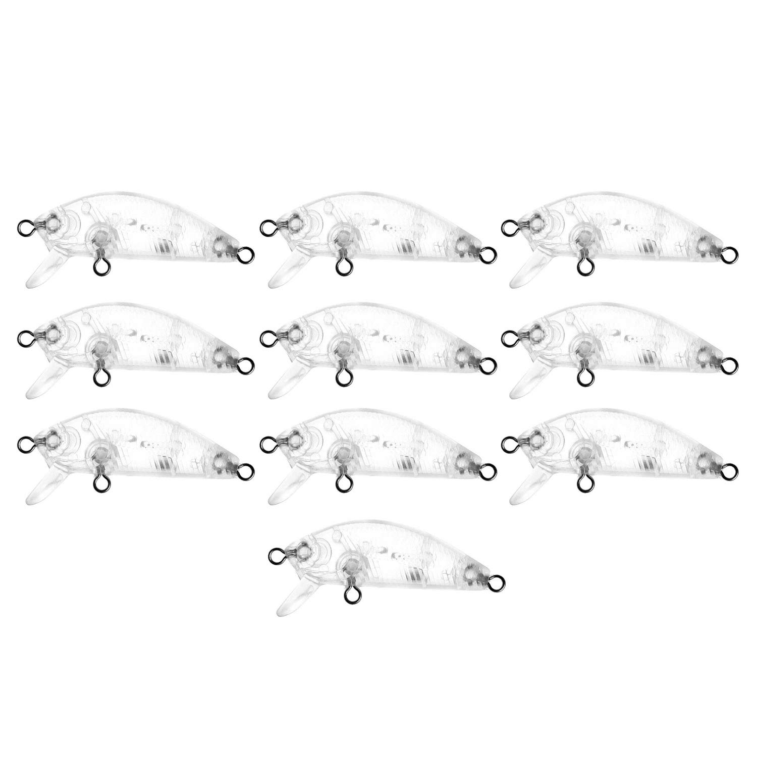 Kit De Leurres Durs Vierges, 10 Pièces Crankbait Non Peints Bricolage Incolore Leurres De Pêche Appâts Embryonnaires Wobblers Pour Bar D'eau Douce