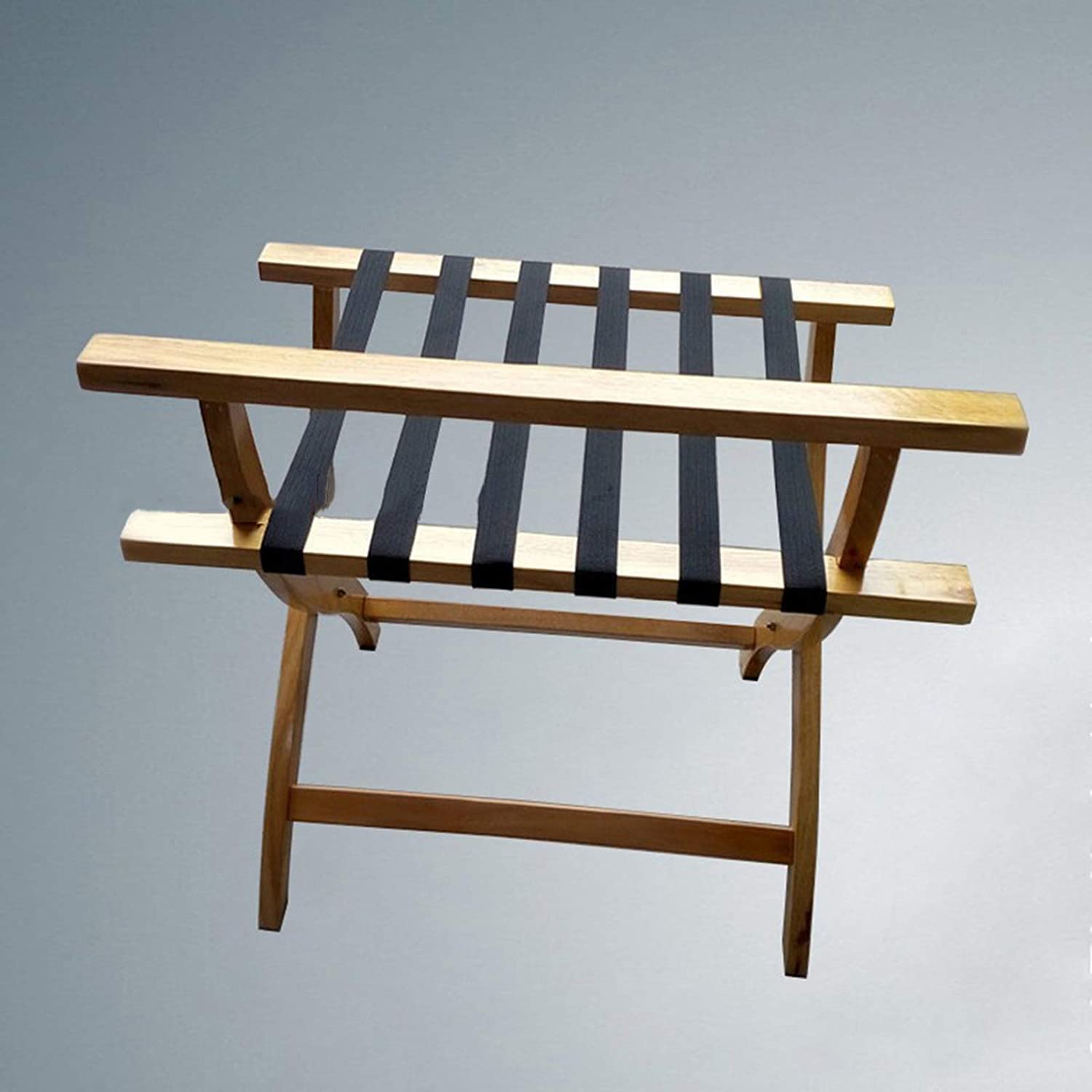 Portaequipajes for habitación de invitados, soporte plegable for maletas, estantes de suelo plegables con respaldo, portaequipajes de madera maciza for muebles de hotel, hogar.