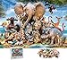 Cangroo Puzzle 1000 Piezas,Rompecabezas Jirafa Elefante Rompecabezas,Rompecabezas de Elefante para Adultos y Niños,Animal Puzzle 1000(70x50cm)