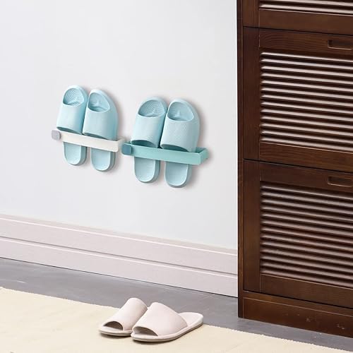 Miniatura 7 de 2 soportes para zapatos para colgar en la pared, soporte para zapatos, autoadhesivo, multifunción, simple y cómodo, organizador de zapatos para