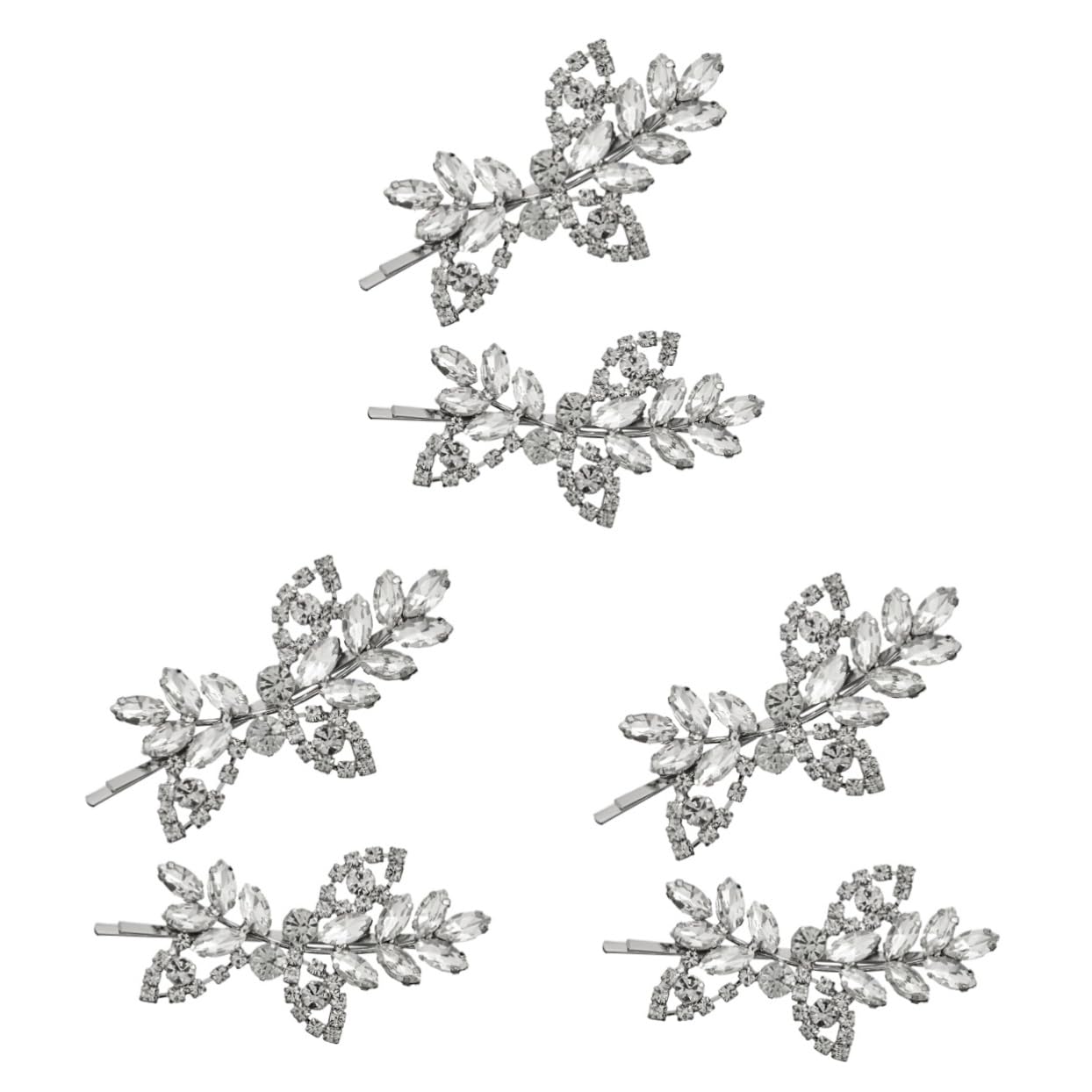 Didiseaon Juego De 3 Horquillas Con Diamantes De Imitación Para Boda Con Flores De Cristal Para Novia Decoración Para El Cabello 2 Unidades X 3