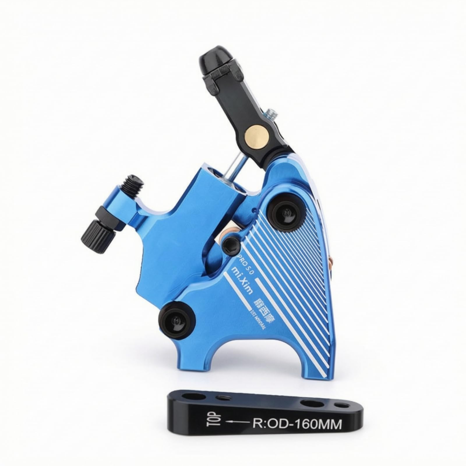 LOVIVER Scheibenbremse Fahrrad Bremssattel Bremszange Bremskörper Bremsanlage mit Beidseitiger Druckverteilung Und Kompaktem Gehäuse aus Leichtmetall für, Rot, 140/160mm Universal