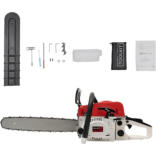 52cc Gas Chainsaw 20 Inch Gas Powered Chainsaws 2-Cycle Petrol Handheld Gasoline Chain Saw Power Saws for Cutting Wood Tree Trimming