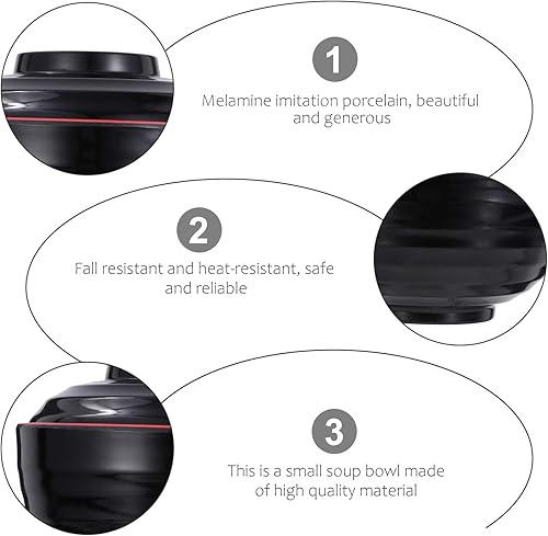 Miniatura 5 de DOITOOL 2 tazones de sopa de miso japonés con tapas, cuencos de arroz japonés tradicionales, cuencos de melamina para ramen con tapas