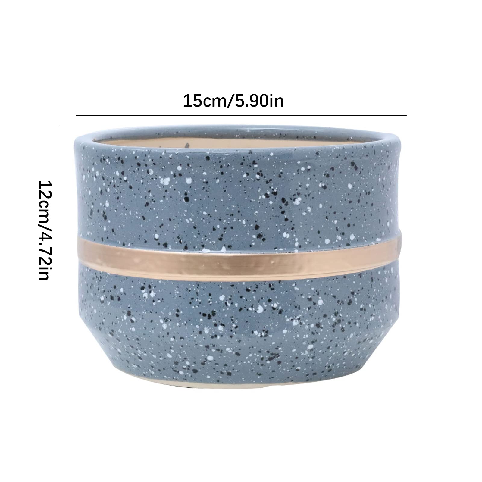 Vasi da Giardino Vasi per Piante in Ceramica, Vaso da Fiori cilindrico da 5,9/7,8/9,8 Pollici con Foro di drenaggio e Vassoio in plastica per Giardino Domestico per Interni ed Esterni