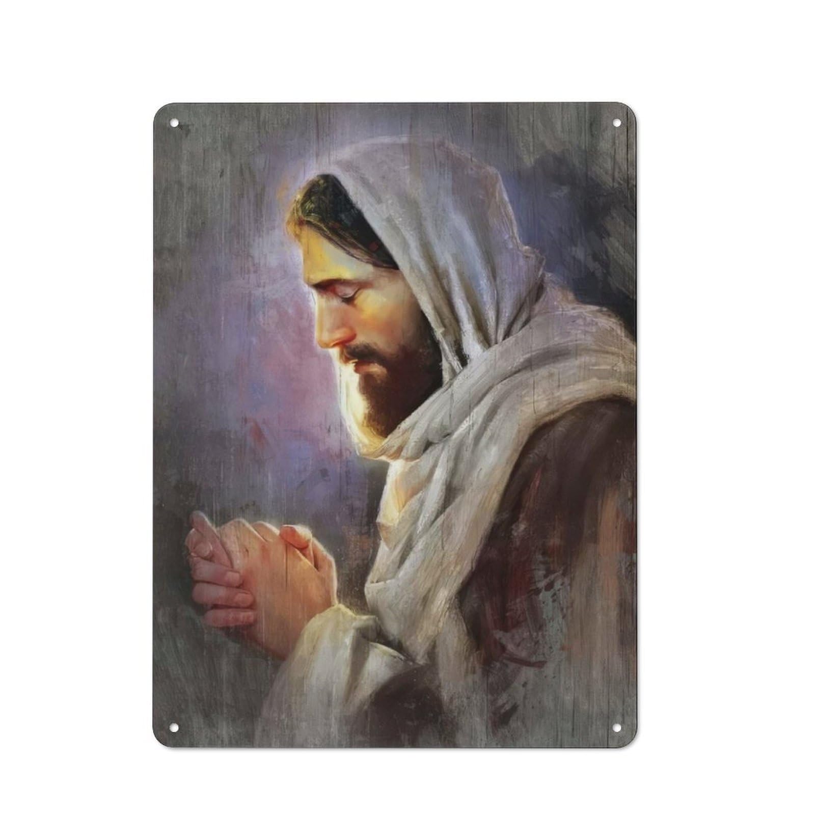 Kitchen Metal Sign with Jesus Design 40x30cm, Cosy Kitchen Wall Decor for Bakery, Diner, Cafe Or Family Room