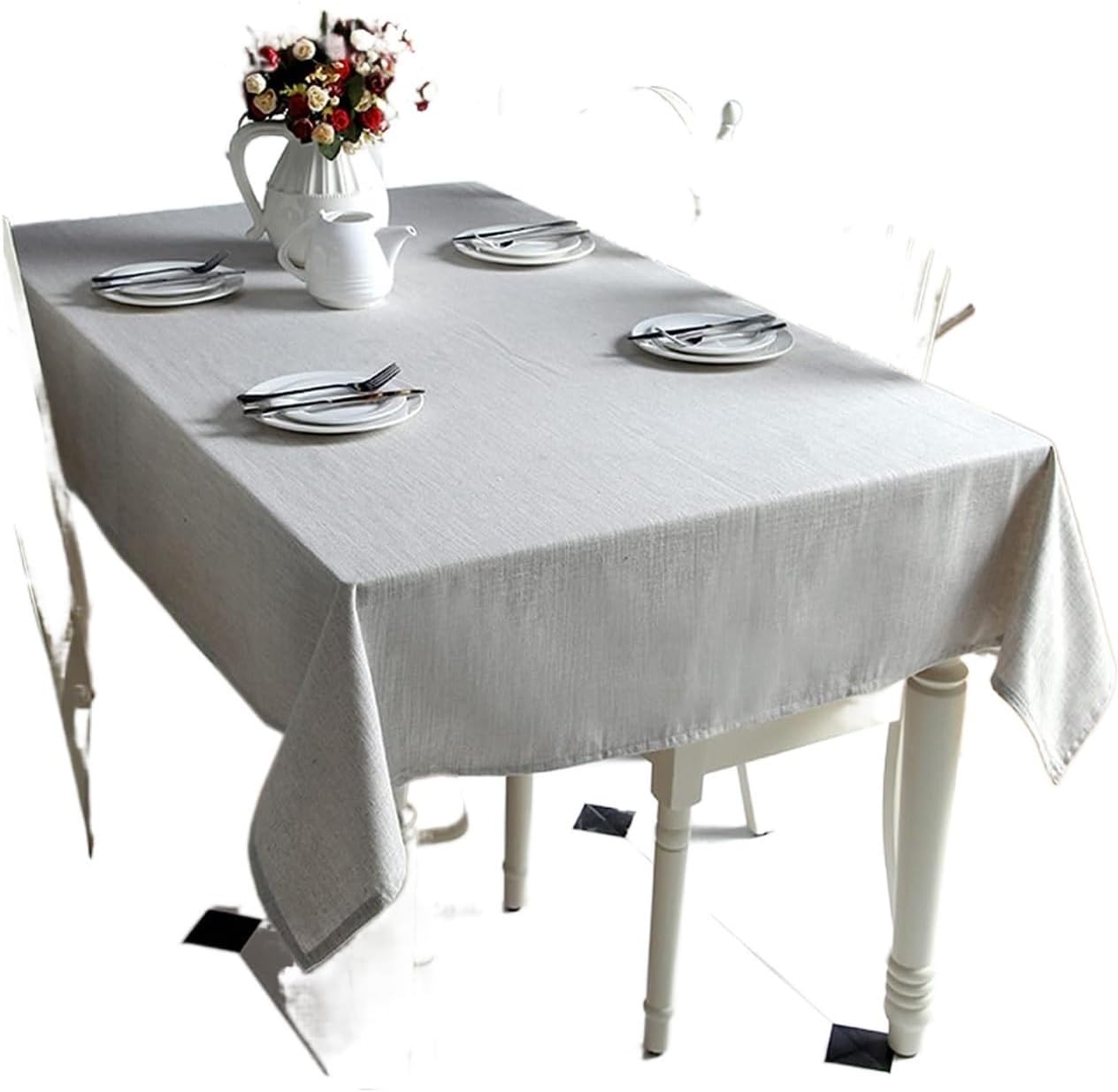 DHAEY Tablecloth Table Cover Japanese Style Simple Cotton Linen Solid Color Rectangle Coffee Tablecloth (Color : Naked Color, Size : 55.1 * 78.7in)