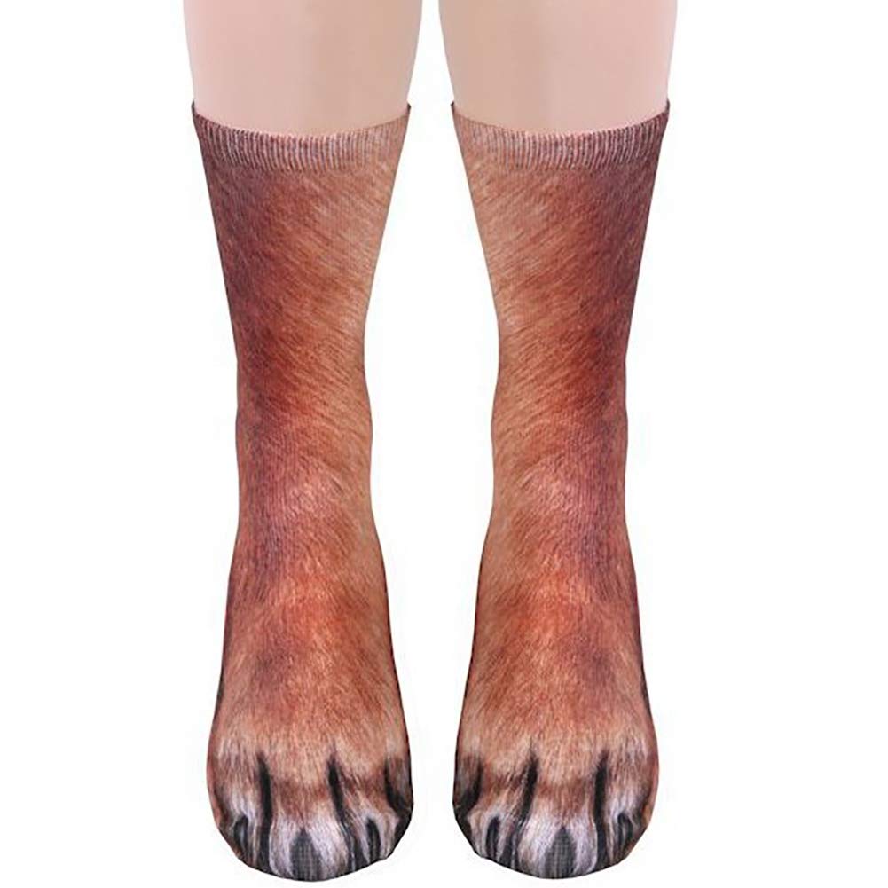 Gemini_mall Funny Socks, Novelty Socks Gifts Women Men Kids Adult Unisex Animal Paw Print Funny Crew Socks Casual Non Slip Socks Xmas Gifts Stocking Fillers Dog Adult