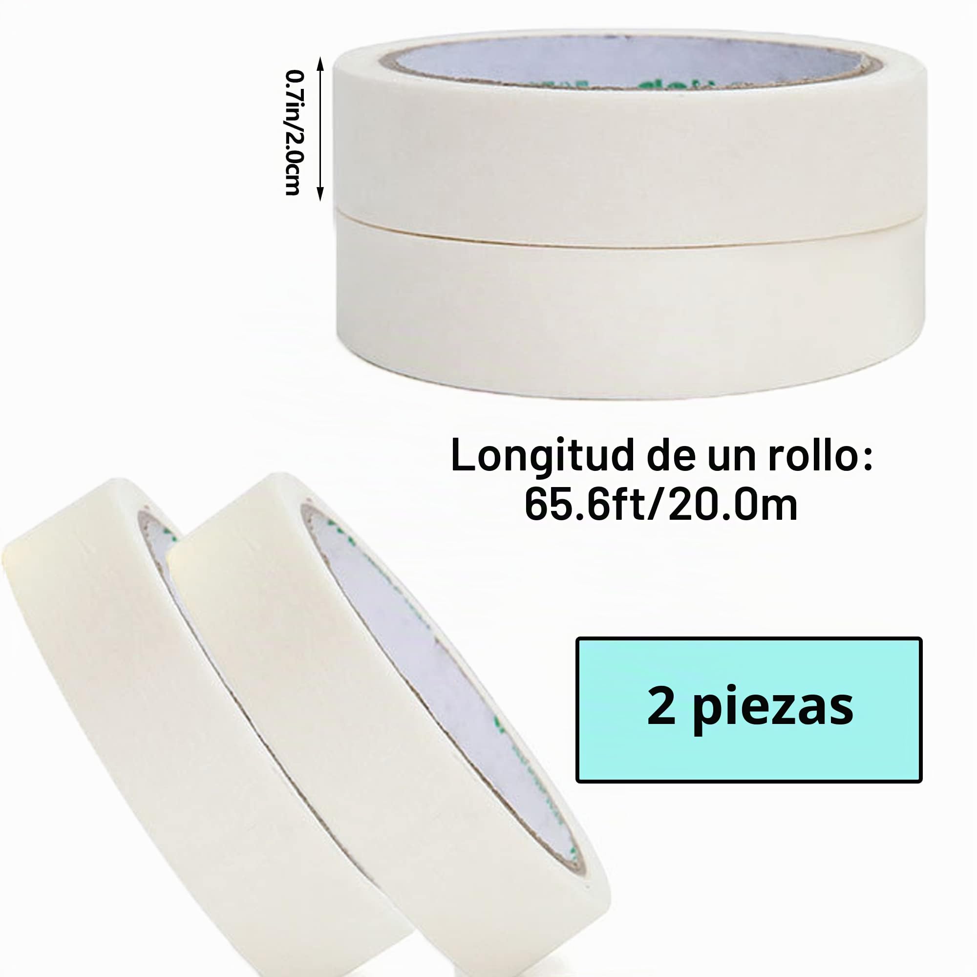 DHER Pintar Cinta De Papel Pintar Cinta De Enmascarar Cinta Masking 2 Piezas De Cinta Adhesiva De Papel De Enmascarar 2cm * 20 M ProteccióN Arte Estudiantes Cinta De Pintura De Alta Viscosidad (2cm)