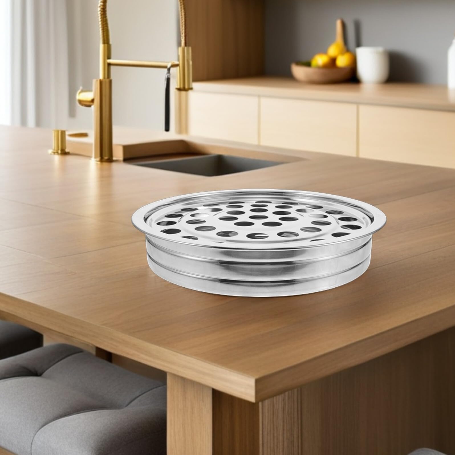 Housoutil Vassoio per Comunione in Acciaio Inossidabile 40 Fori, Design Elegante e Facile da Pulire, per Cerimonie Religiose e Feste di Battesimo