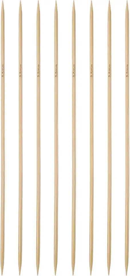 Generic 8 agulhas de tricô de bambu com ponta dupla, tamanho 4 (3,5 mm), carbonizadas, 25 cm, retas para fios de tricô criativos feitos à mão