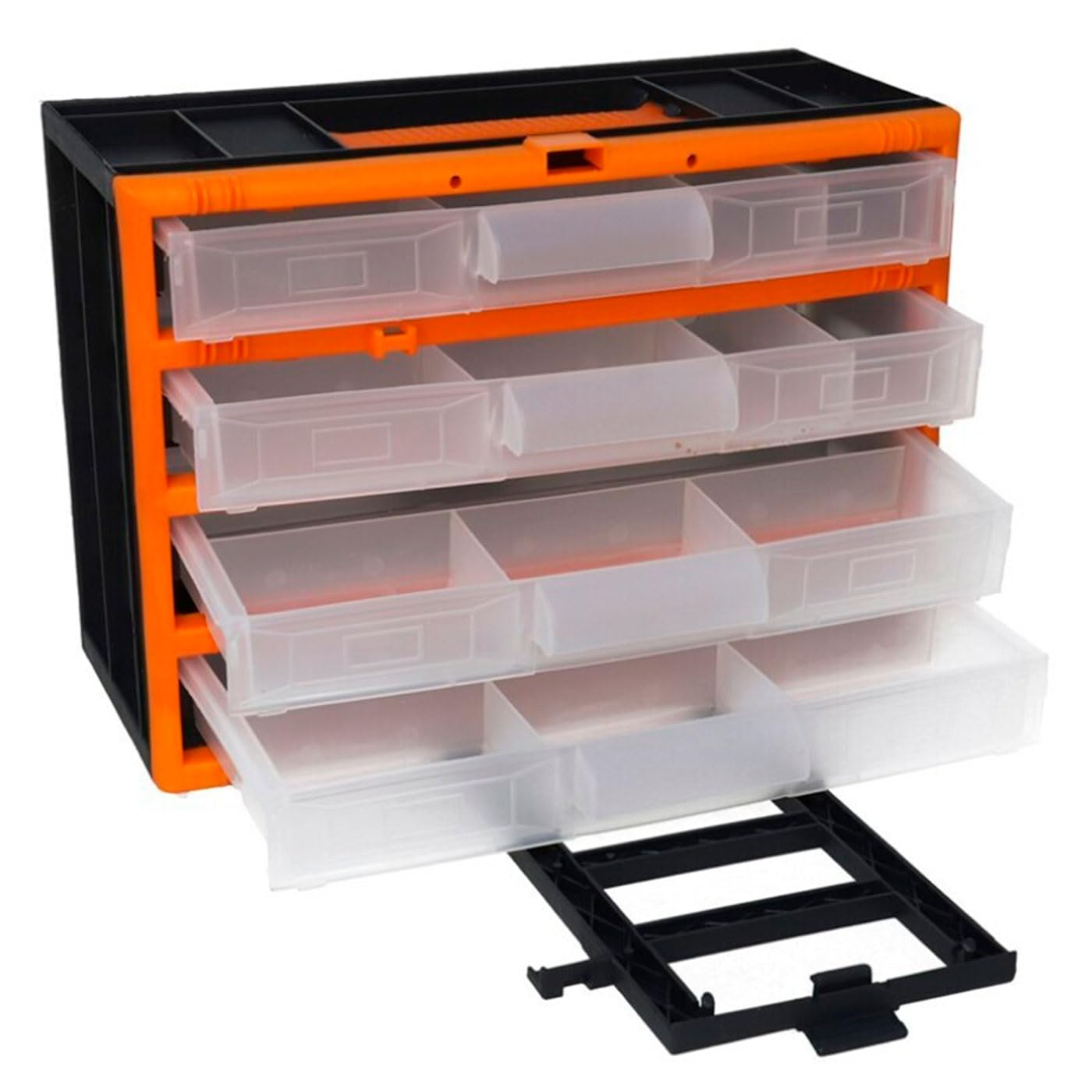 AC - Caja organizadora con múltiples Compartimentos y Bandeja Interior - Plástico - Almacenamiento de Herramientas, Tornillos, Accesorios Pesca - 22 x 15,5 x 6 cm — view 8