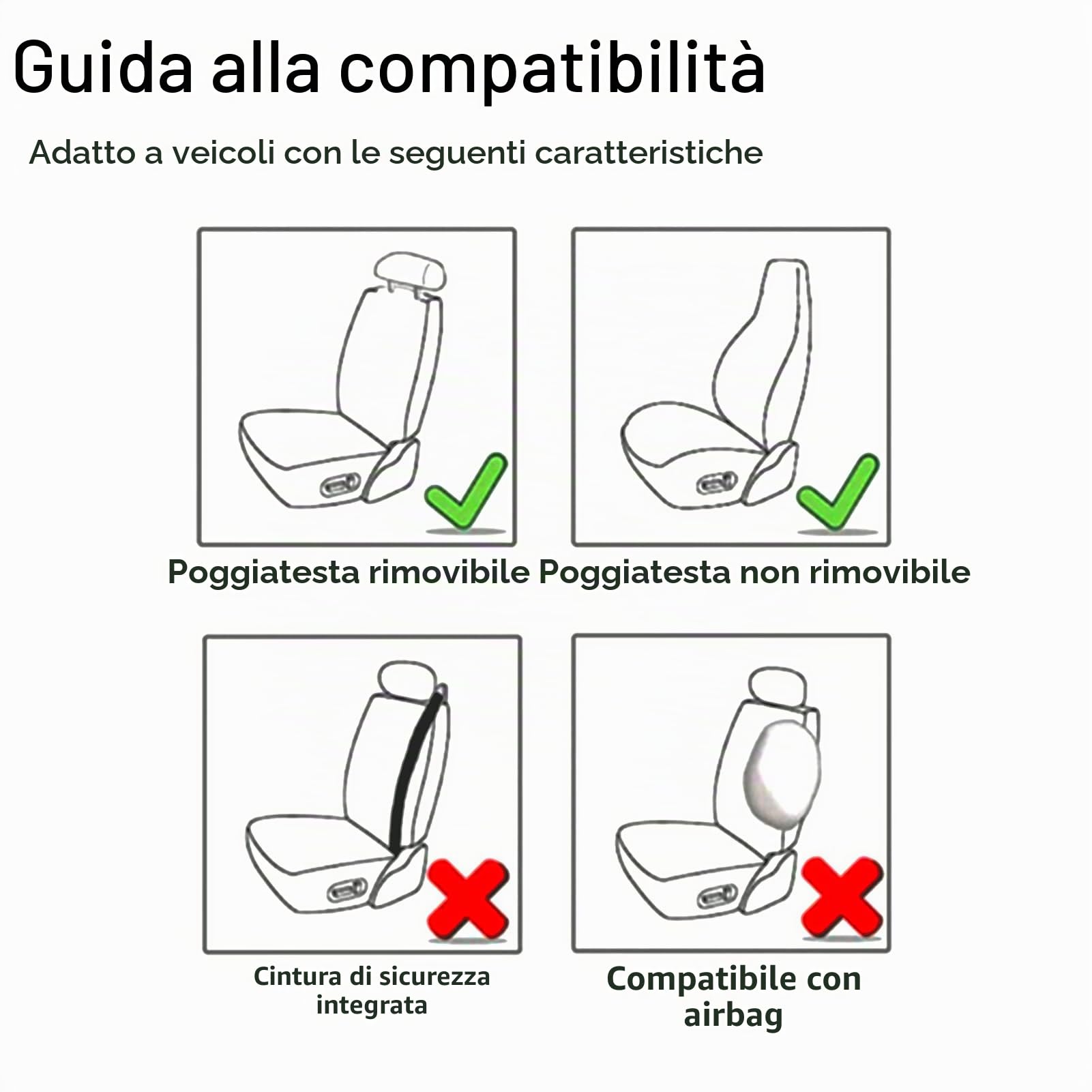 Binienty Galaxy Wolf Coprisedi Auto per davanti e dietro, Set di 4 pezzi, Tessuto elasticizzato protegge i sedili da sporco e graffi, adatto per la maggior parte dei veicoli
