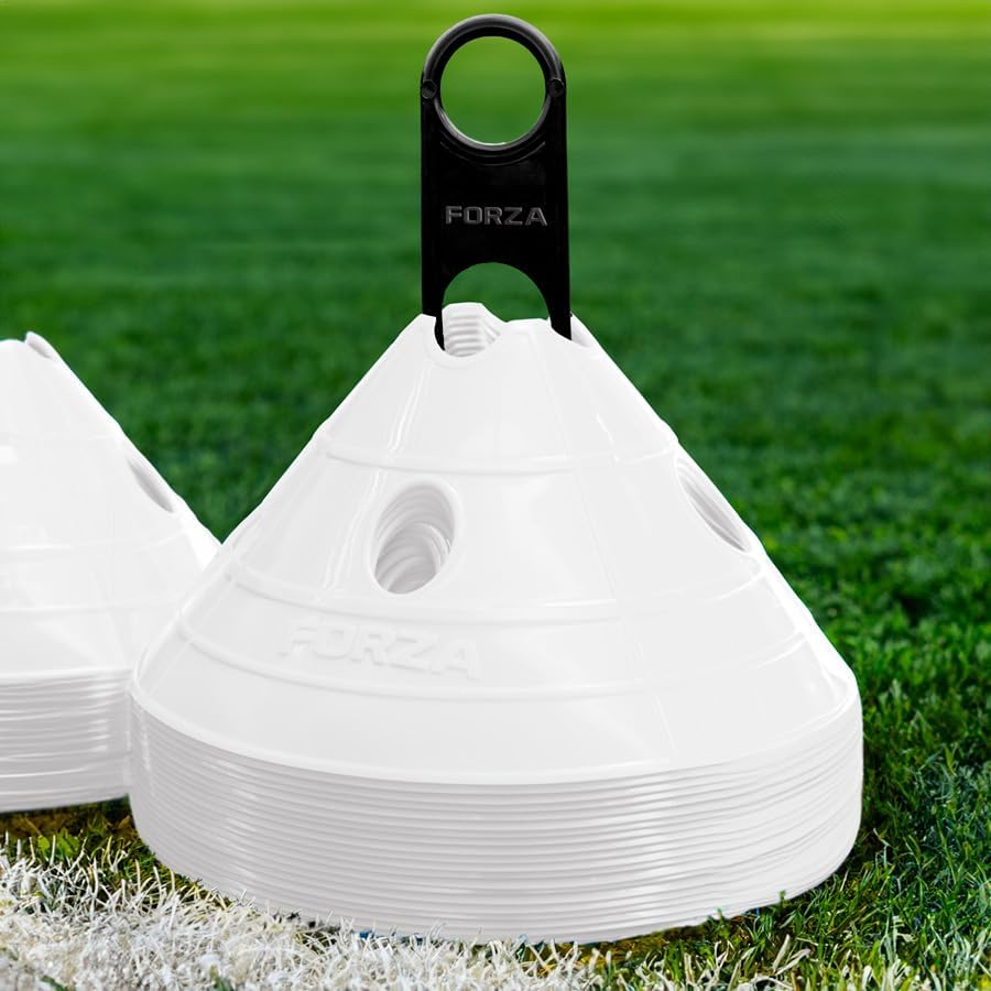 FORZA Soccer SuperCone - Domos de entrenamiento (paquete de 20)  Conos jumbo de 5.5 pulgadas para entrenamiento de velocidad y agilidad  Opciones de