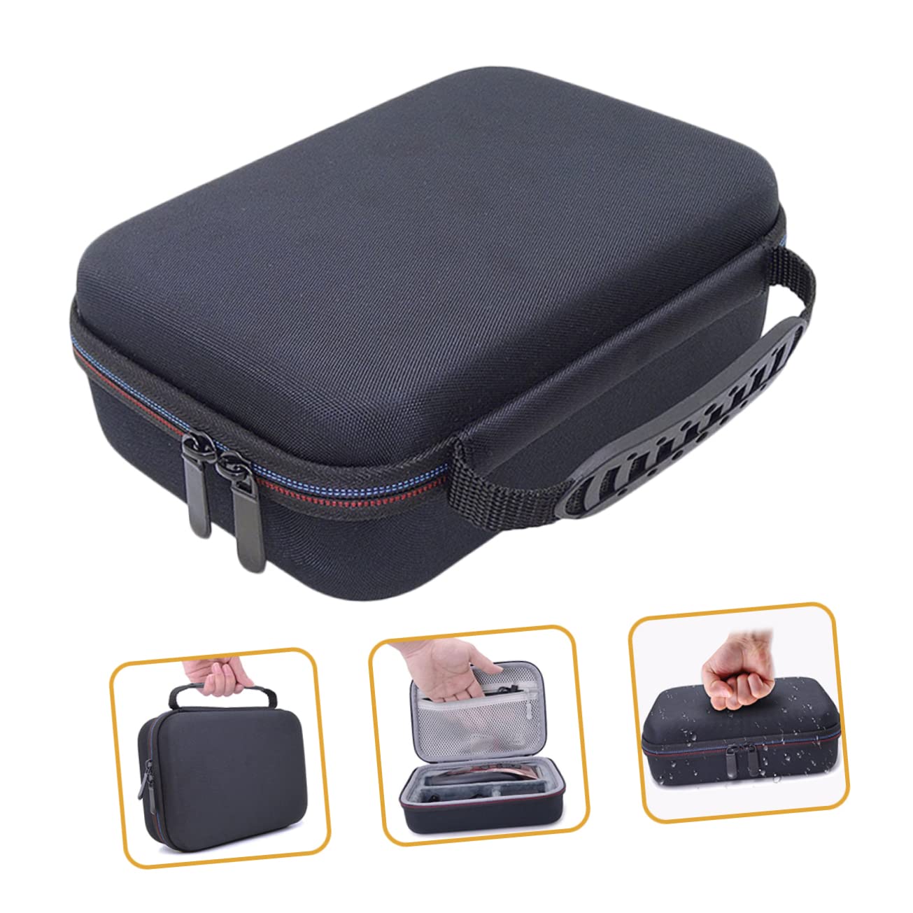 Custodia Protettiva da Viaggio per Rasoio, Borsa da Toilette Appendere in EVA, Organizer Portatile per Rasoio e Accessori, Nero