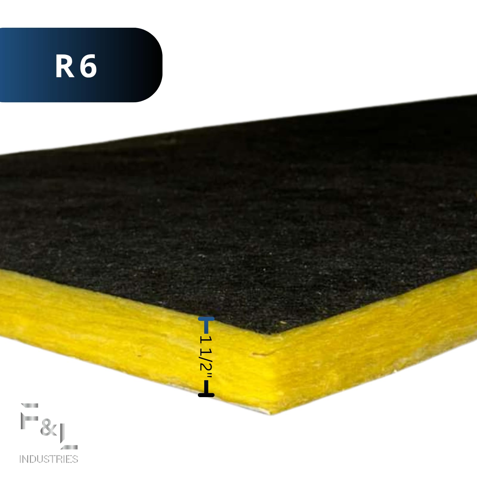 F&L - Paneles de aislamiento acústico de fibra de vidrio de 1 a 2 pulgadas de grosor, 24 x 24 pulgadas y 24 x 48 pulgadas, insonorización térmica para paredes, techos, estudios y aplicaciones de