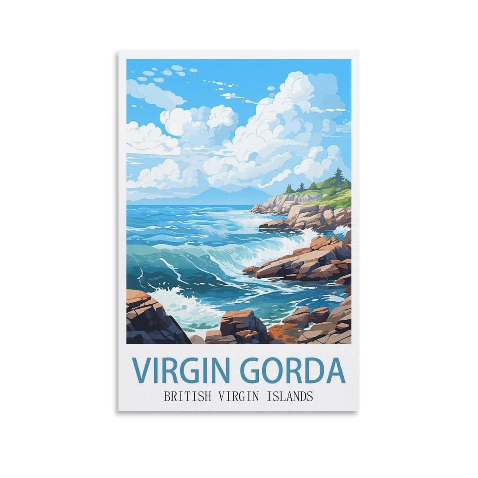 EZMLFA DIY Diamond Painting,Virgin Gorda 5D Landscape Diamond Painting Kits for Adult, Gem Art Crystal Art Kits for Adults, for Home Wall 50x60cm