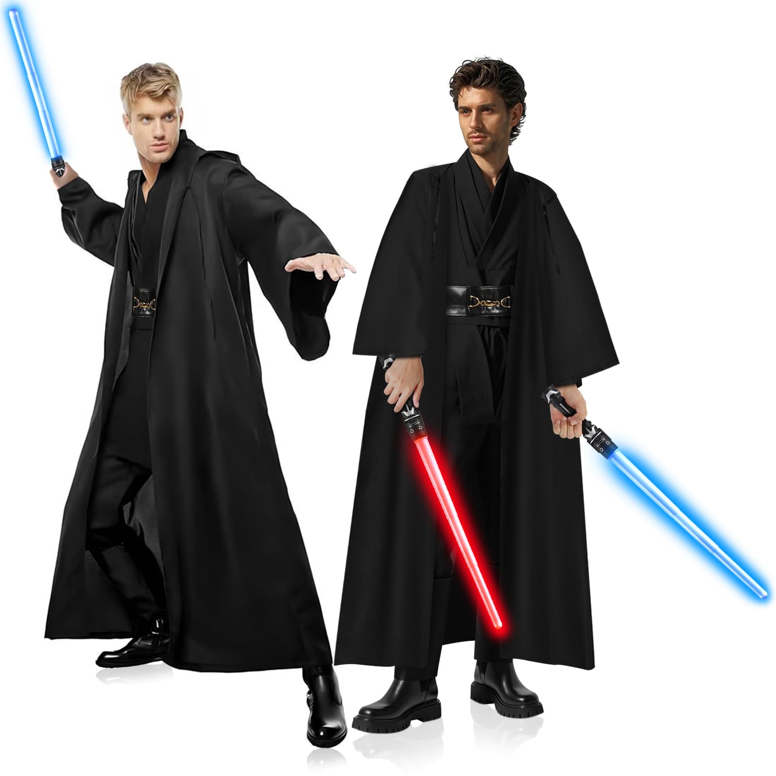 TOPJOWGA Disfraz Caballero Medieval, Disfraz Jedi Hombre, Vestido Medieval Caballero, Conjunto de Jedi Hombre Capucha para Carnaval Halloween Cosplay