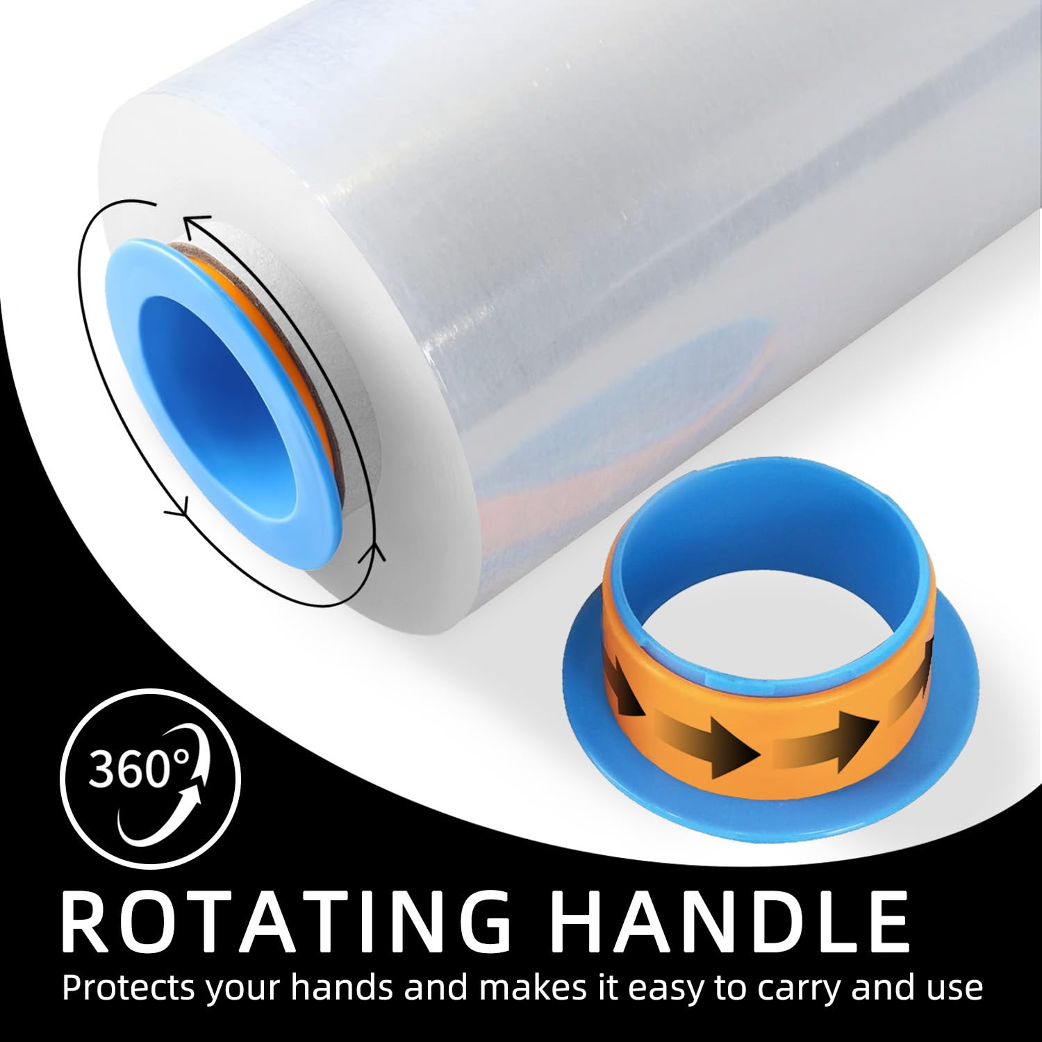 ROSEUP Envoltura elástica transparente de resistencia industrial, rollos de película elástica para embalaje de palés de embalaje en movimiento, calibre 80 de grosor, 12 pulgadas x 1000 pies, paquete