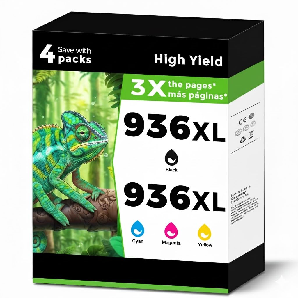 Photo 1 of Prygmalx 936XL Ink Cartridges for HP OfficeJet Pro 4-Pack