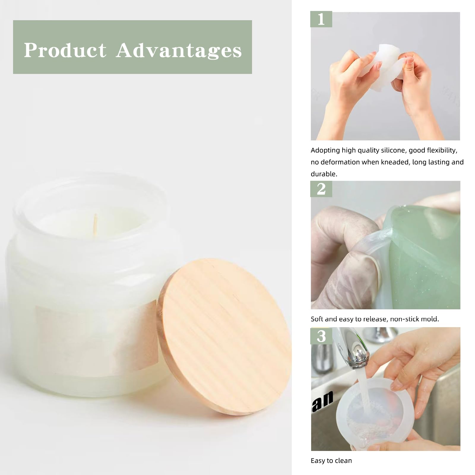 2 Stampi In Silicone Per Candele E Resina – Con Coperchio, Resistenti Al Calore, Per Portacandele, Vasi E Portapenne, Fai-da-te