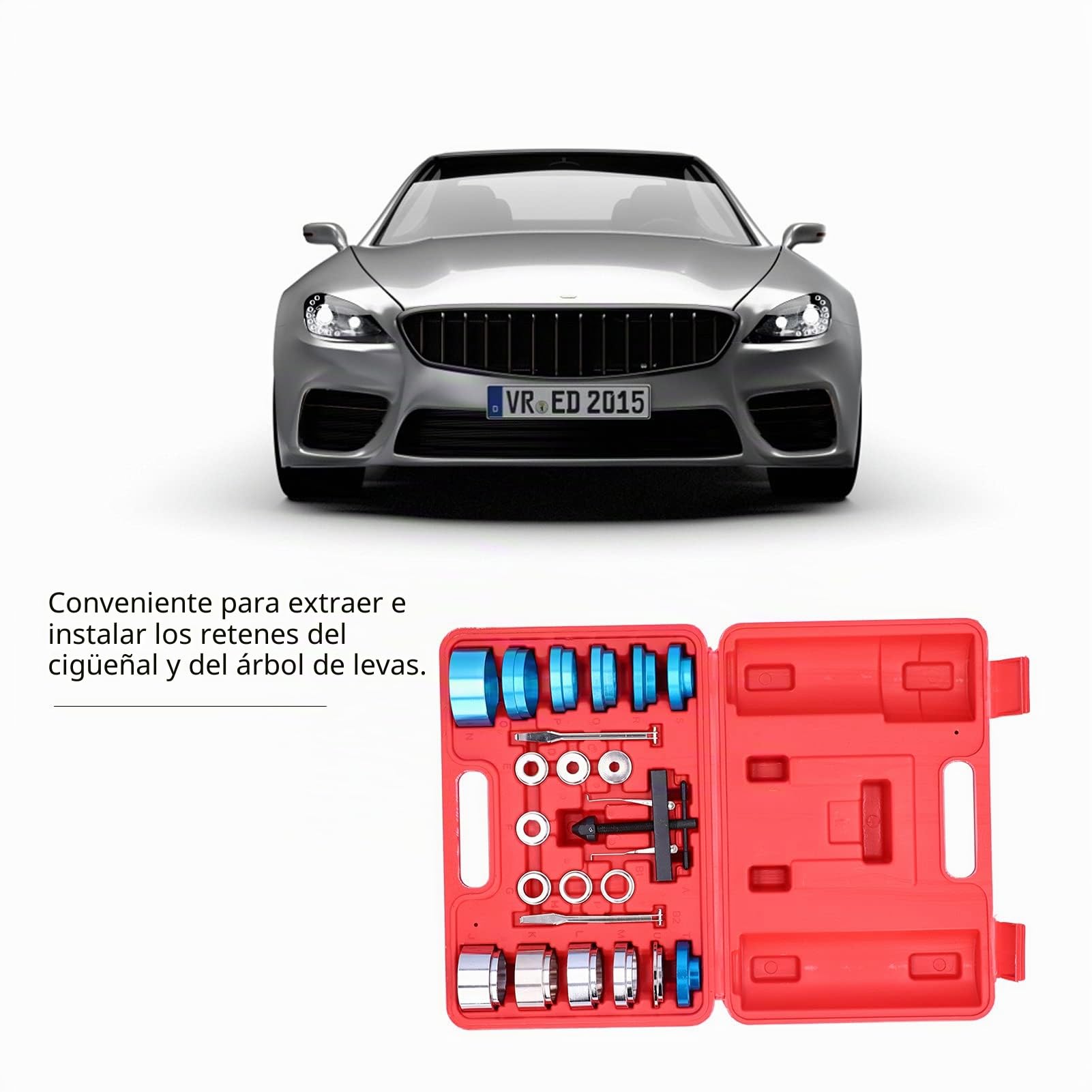 Kit de Instalación de Extractor de Retén de Aceite del árbol de Levas del Cigüeñal LV4QEK Acero Al Carbono Herramienta de Mano Portátil para Coche
