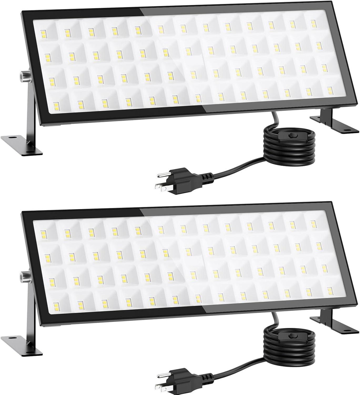 140w 18000lm Plug in Garage Light,2Pack Led Shop Lights,Shop Lighting For Workshop,IP66 Waterproof Work Lights ,4.92ft Power Cord,Switch On/Off,6500k Super Bright Outdoor Flood Light For Warehouse 140.0 Watts